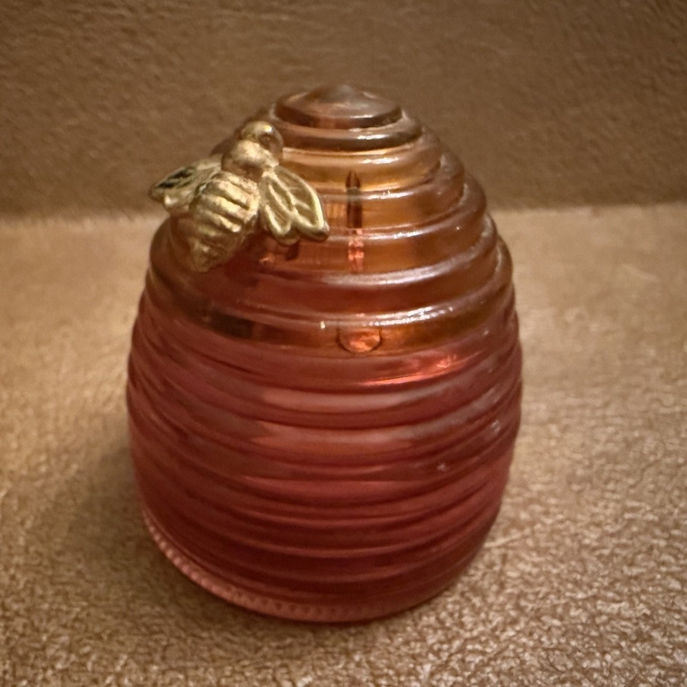 Vtg Avon Honey Bee Cologne Bottle Perfume Decanter Beehive Amber Brown Empty